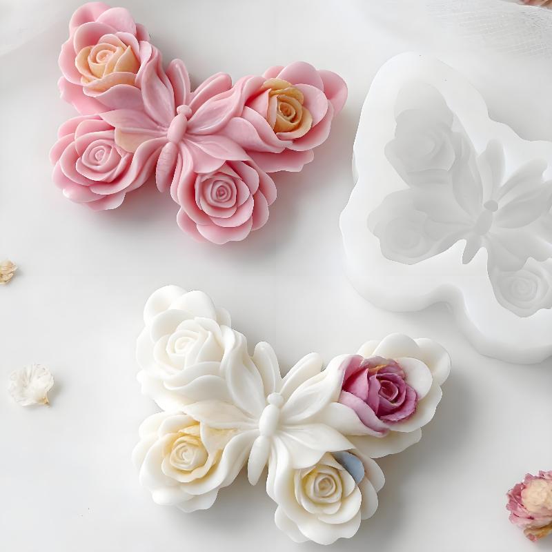 Soap Making Dish - DIY Rose Butterfly Form Silicone Mold
