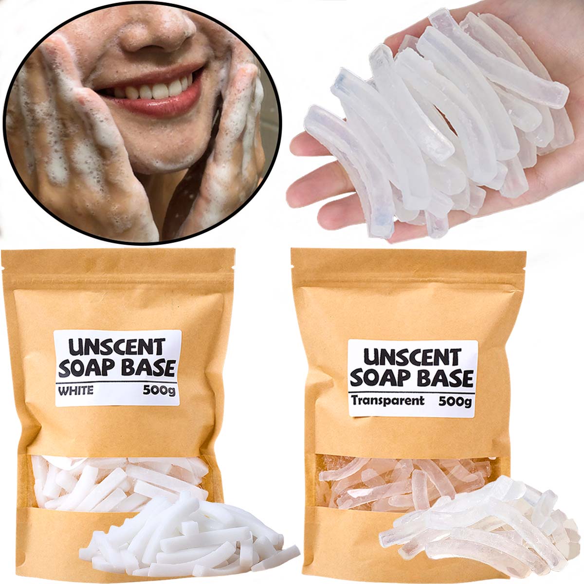 Soap Making Raw Material - 500g Transparent White Color Soap Base